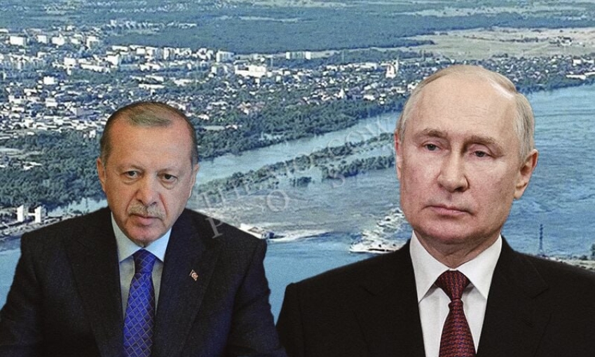 Путин в беседе с Эрдоганом назвал разрушение дамбы Каховской ГЭС варварской акцией