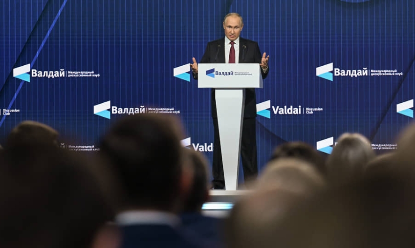 Песков назвал "событием мирового масштаба" выступление Путина на "Валдае"